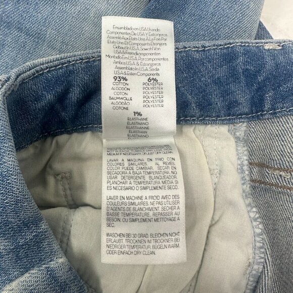 Mother The Looker Crop Jeans Size 29 In Shake Well Wash Blue Stretch Distressed - Picture 7 of 16